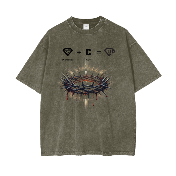 Crown Acid Wash Oversize T-Shirt - 250 GSM
