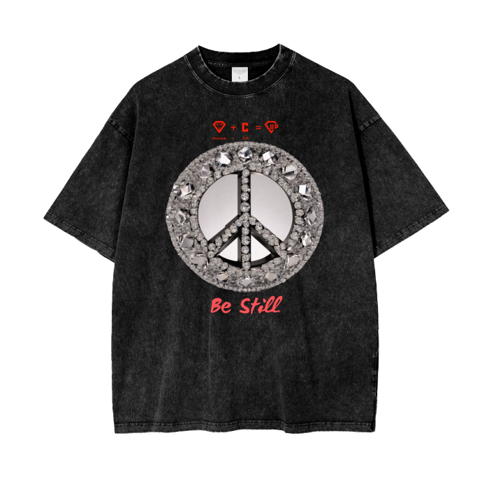 Peace Be Still Acid Wash Oversize T-Shirt - 250 GSM