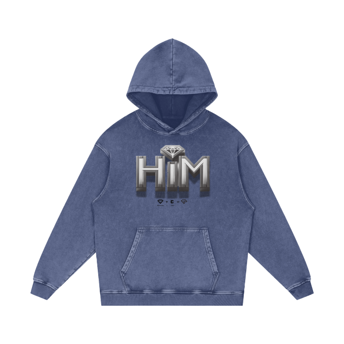 HIM Acid Wash Oversize Hoodie - 420 GSM
