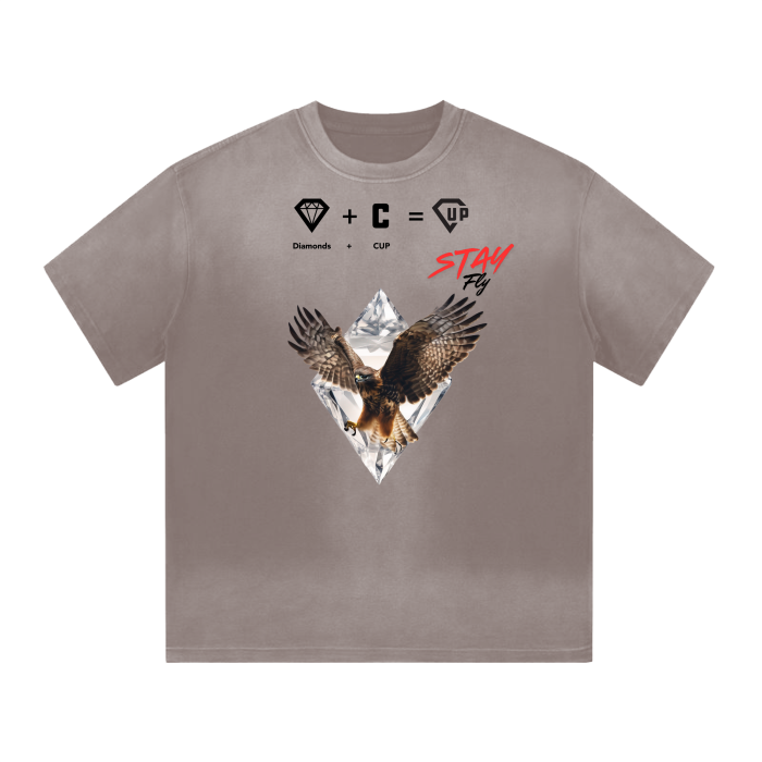 “I” Shaped Monkey Washed Drop Shoulder T-Shirt - 300 GSM