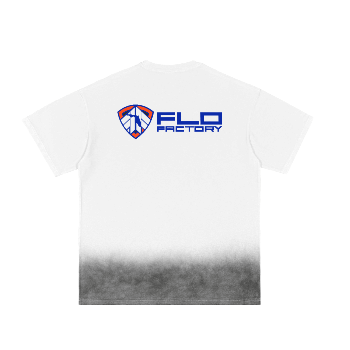 The Eraser Grey Gradient on White Vintage Washed T-Shirt - 250 GSM
