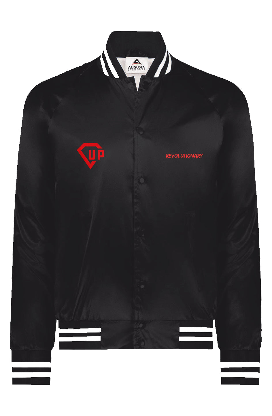 Revolutionary Satin Baseball Striped Jacket