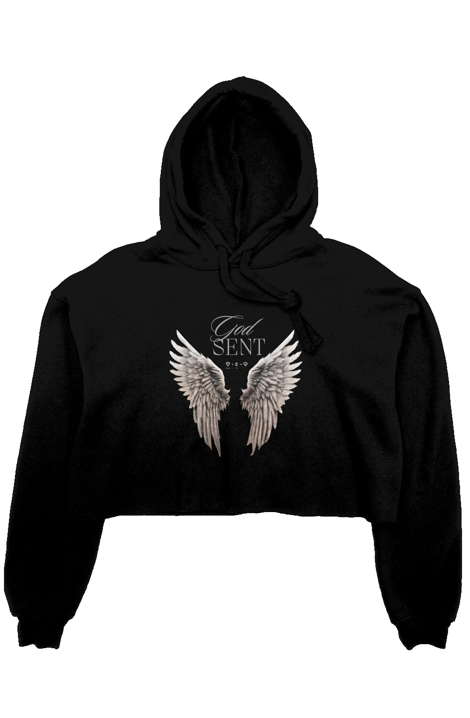 God Sent crop fleece hoodie