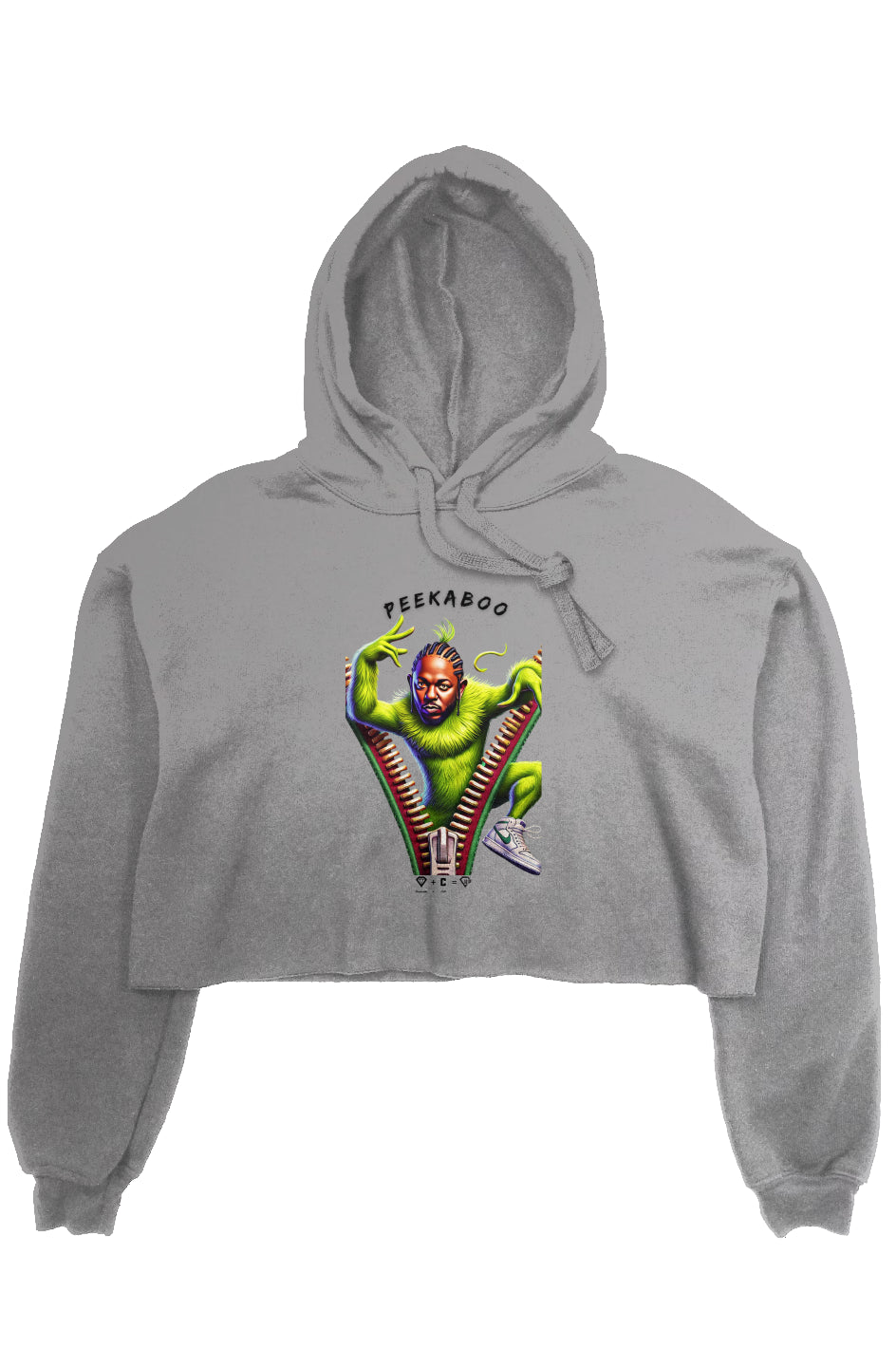 K Dot Grinch crop fleece hoodie