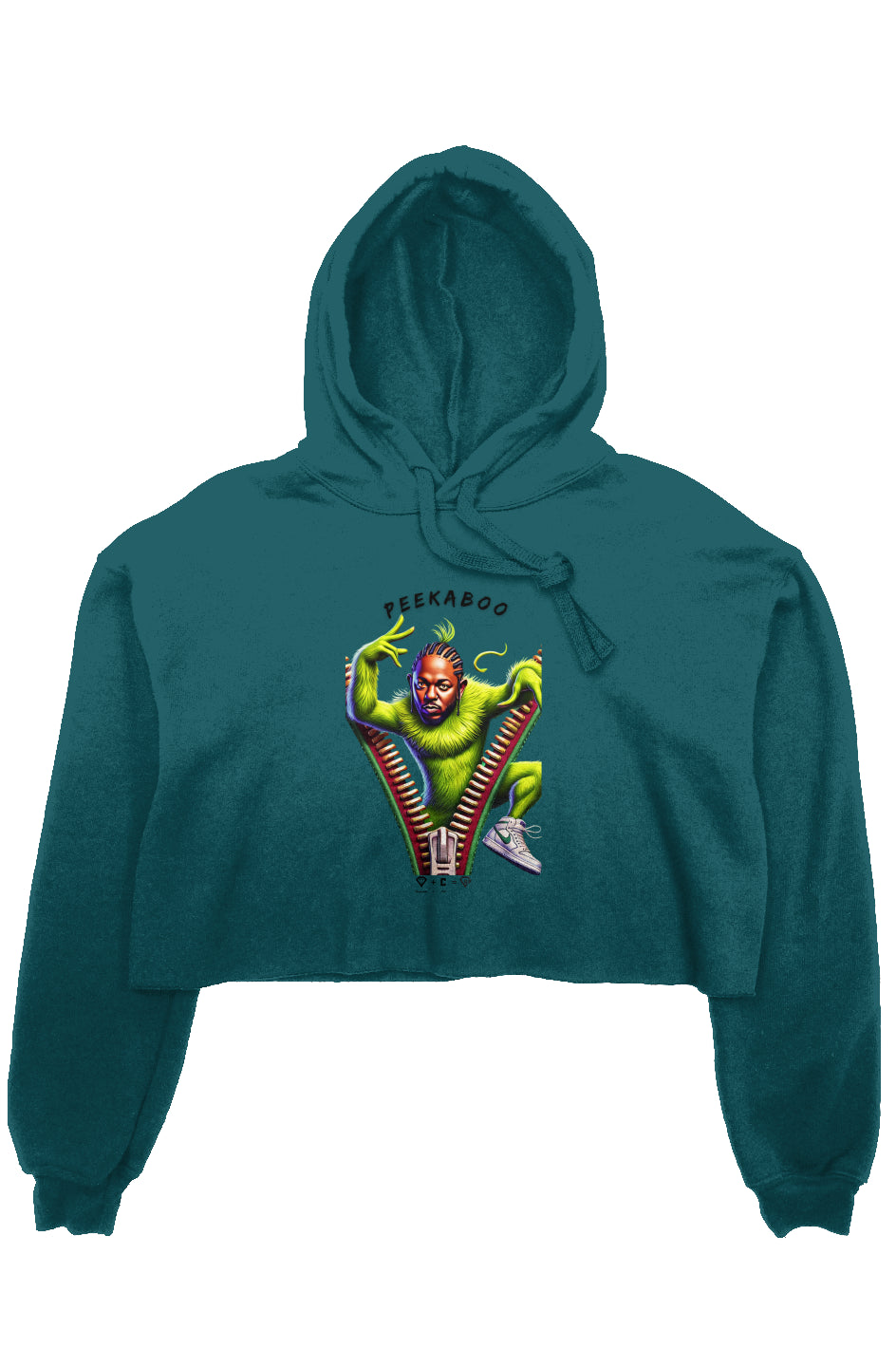 K Dot Grinch crop fleece hoodie