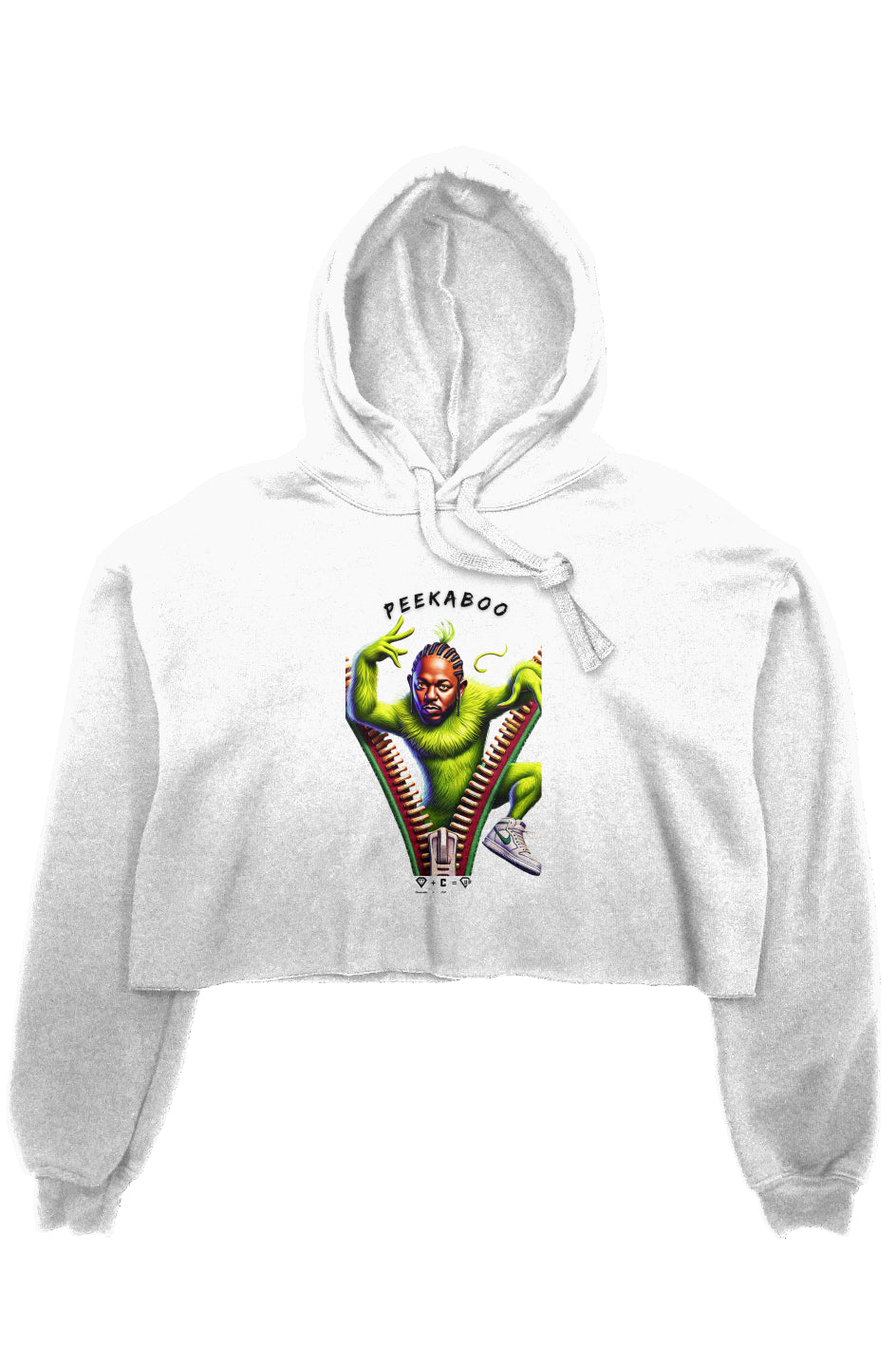K Dot Grinch crop fleece hoodie