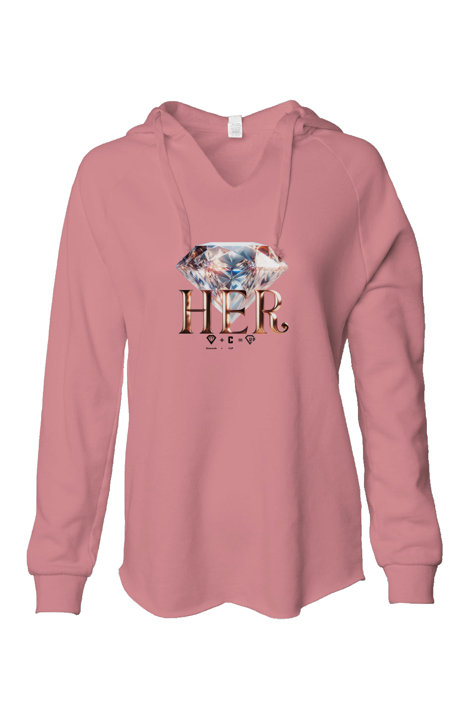HER Womens Lightweight  Wash Hooded Sweatshirt