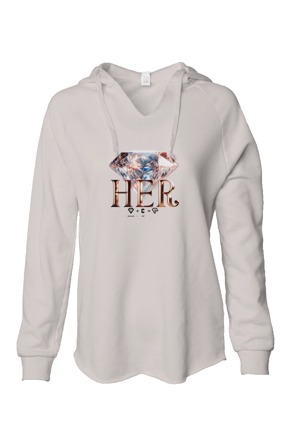 HER Womens Lightweight  Wash Hooded Sweatshirt