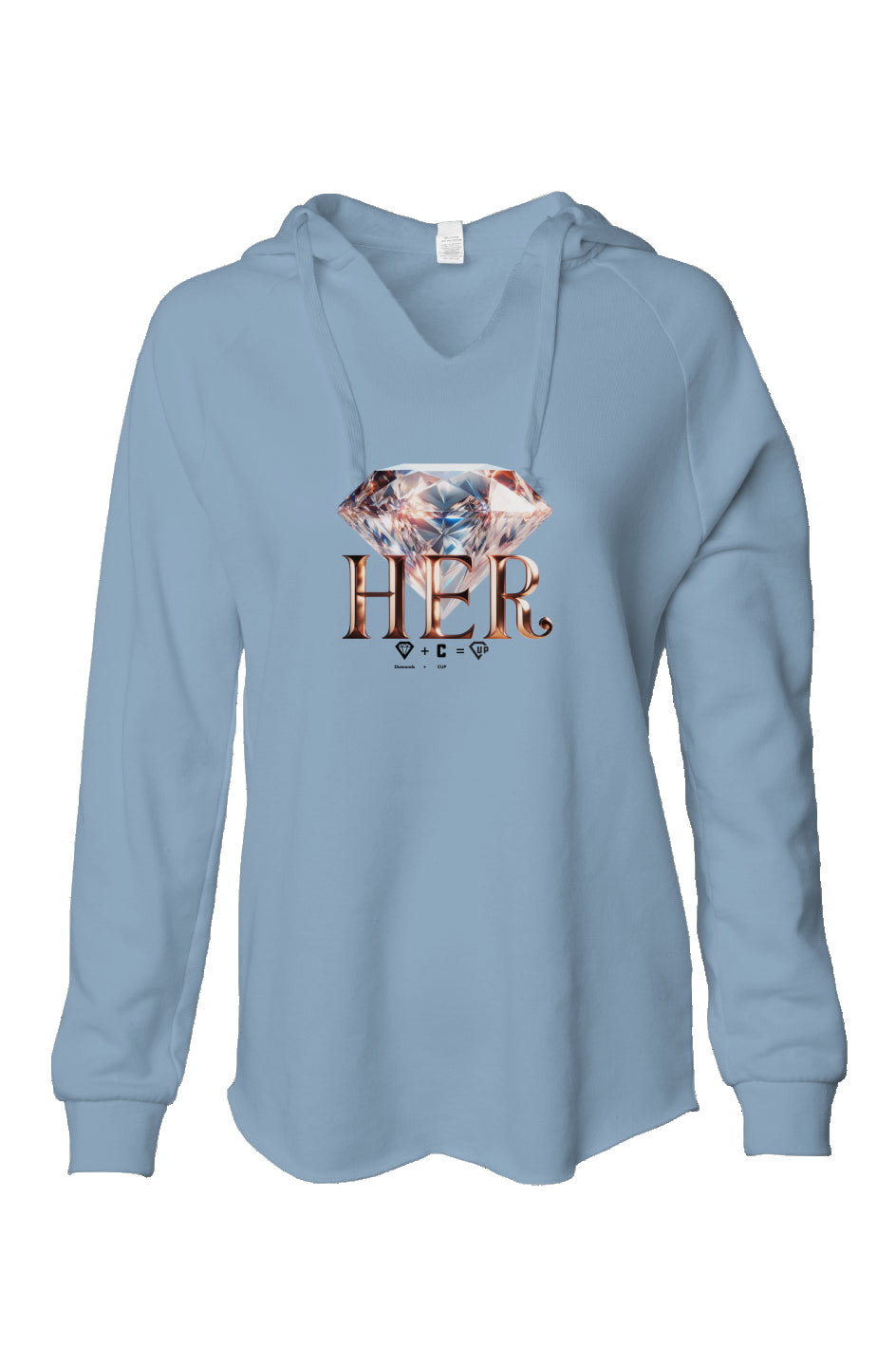 HER Womens Lightweight  Wash Hooded Sweatshirt
