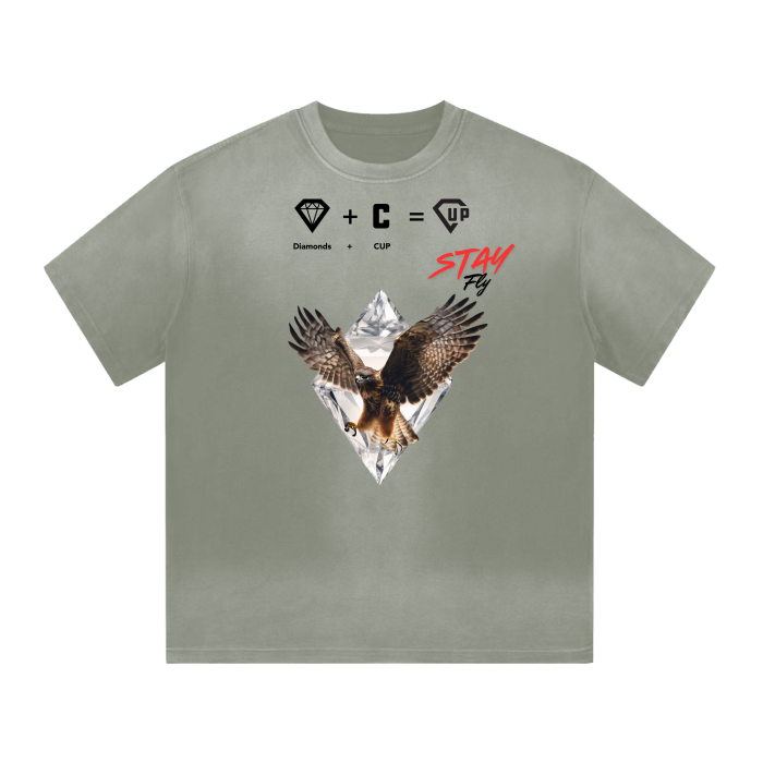 “I” Shaped Monkey Washed Drop Shoulder T-Shirt - 300 GSM