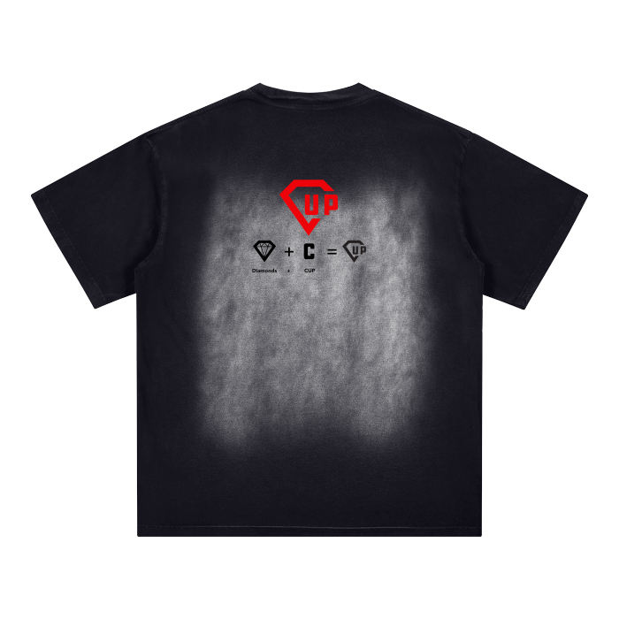 The Crib Louisiana Square Patch Monkey Washed Drop Shoulder T-Shirt - 250 GSM