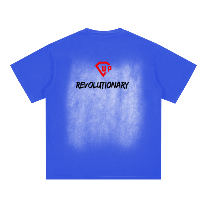 Square Patch Monkey Washed Drop Shoulder T-Shirt - 250 GSM