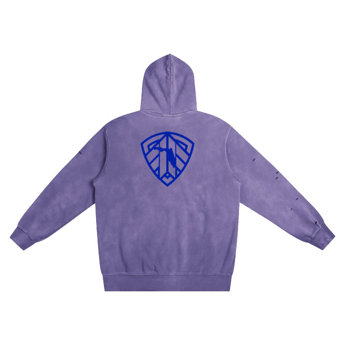 FLO Factory Heavyweight Pure Cotton Hand-Frayed Monkey Washed Hoodie