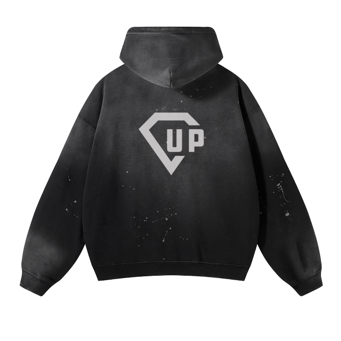 God Sent Vintage Wash Frayed Fleece Hoodie - 360 GSM
