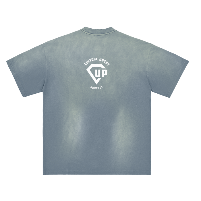 Demure Monkey Washed Distressed Drop Shoulder Crew Neck T-Shirt - 270 GSM