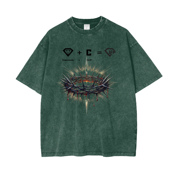 Crown Acid Wash Oversize T-Shirt - 250 GSM