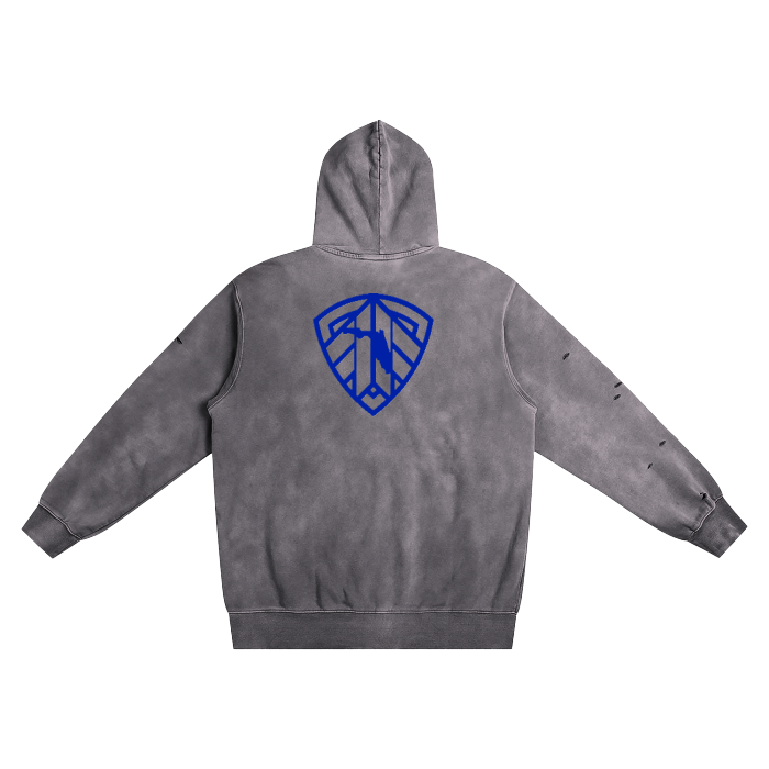 FLO Factory Heavyweight Pure Cotton Hand-Frayed Monkey Washed Hoodie