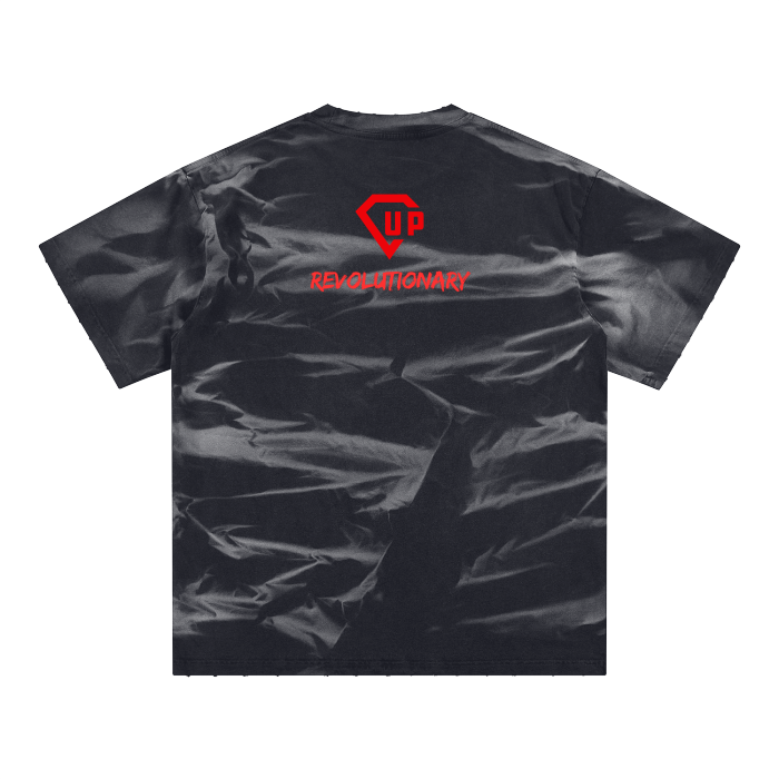 Irregular Stripe Frayed Monkey Washed T-Shirt - 250 GSM