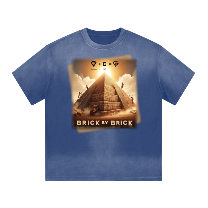 Brick x Brick “I” Shaped Monkey Washed Drop Shoulder T-Shirt - 300 GSM