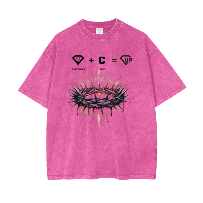 Crown Acid Wash Oversize T-Shirt - 250 GSM