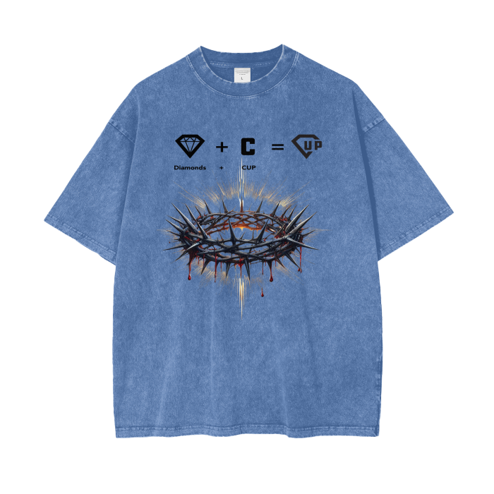 Crown Acid Wash Oversize T-Shirt - 250 GSM