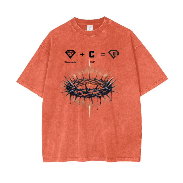Crown Acid Wash Oversize T-Shirt - 250 GSM