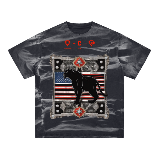 Irregular Stripe Frayed Monkey Washed T-Shirt - 250 GSM