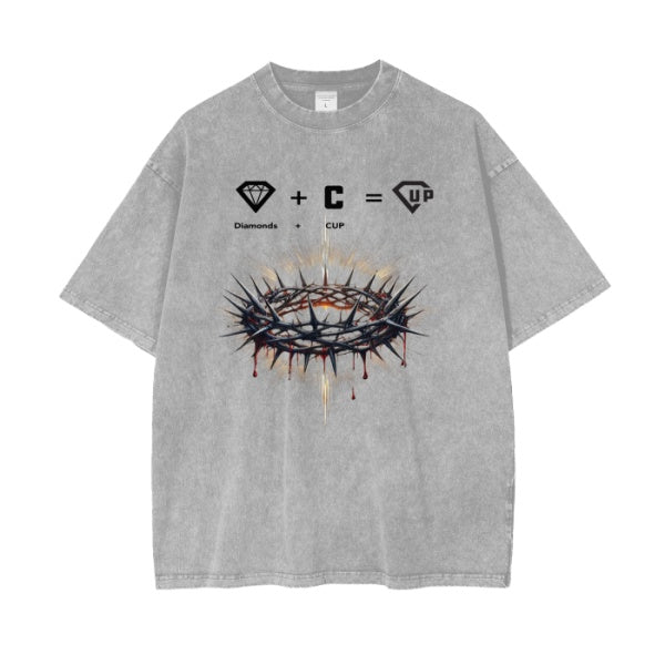 Crown Acid Wash Oversize T-Shirt - 250 GSM