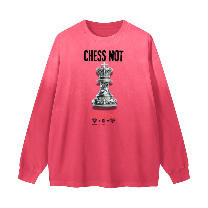 Chess Not Checkers Gradient Vintage Washed Long Sleeve Tee - 270 GSM