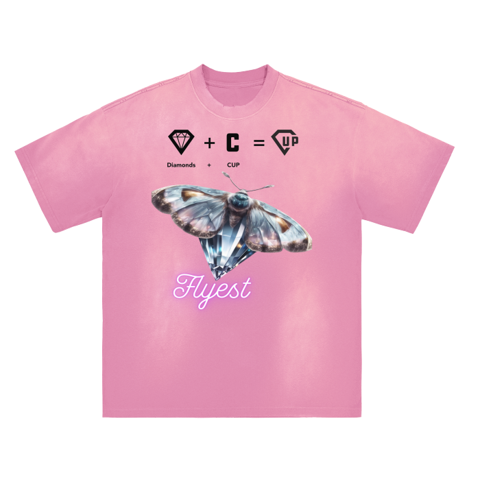 Flyest Monkey Washed Distressed Drop Shoulder Crew Neck T-Shirt - 270 GSM