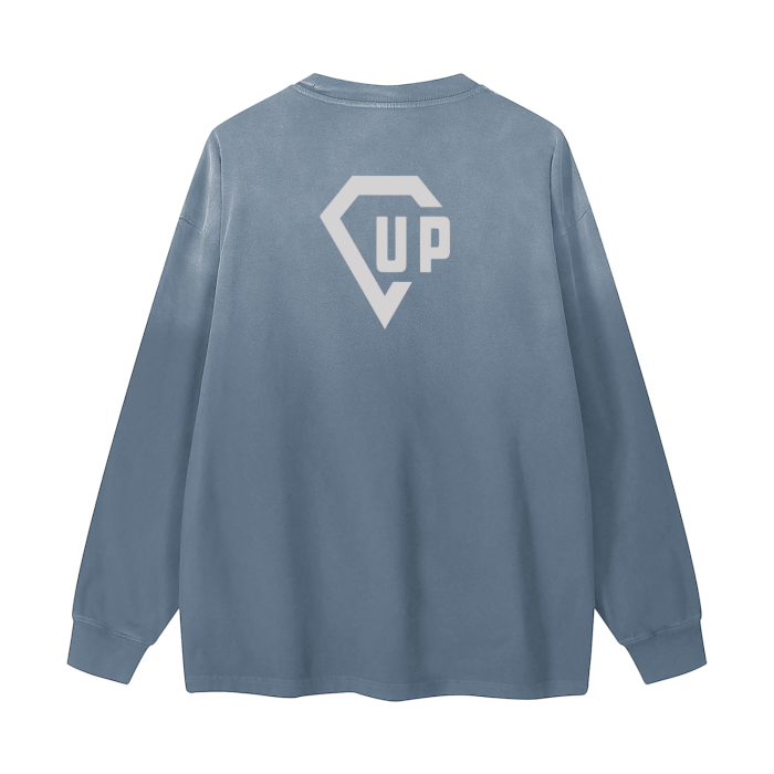 Chess Not Checkers Gradient Vintage Washed Long Sleeve Tee - 270 GSM