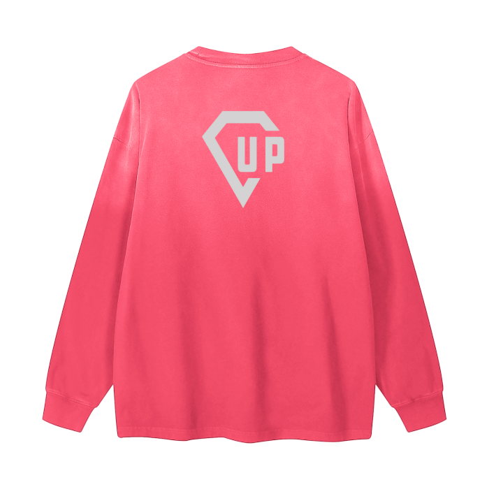 Chess Not Checkers Gradient Vintage Washed Long Sleeve Tee - 270 GSM