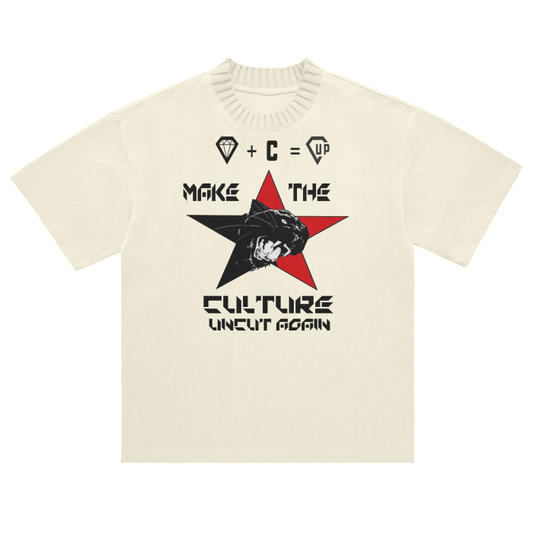 Make the Culture Uncut Again Heavyweight Knitted Round Neck T-Shirt