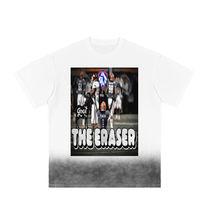 The Eraser Grey Gradient on White Vintage Washed T-Shirt - 250 GSM