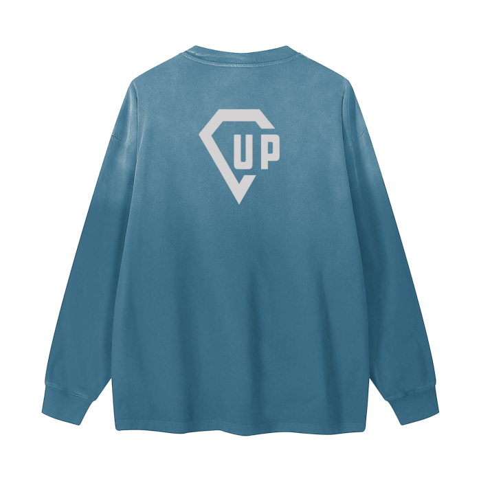 Chess Not Checkers Gradient Vintage Washed Long Sleeve Tee - 270 GSM