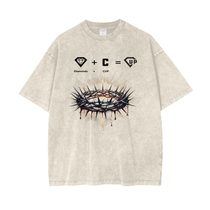 Crown Acid Wash Oversize T-Shirt - 250 GSM