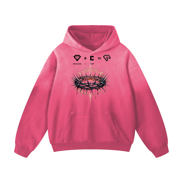 Crown Heavyweight Pure Cotton Handcrafted Monkey Wash Drop Shoulder Oversized Hoodie