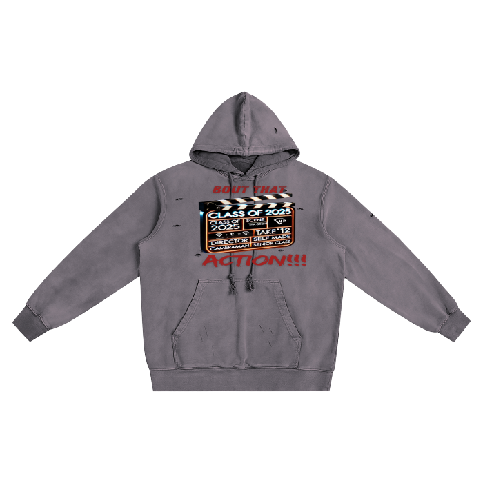Bout That Action Heavyweight Pure Cotton Hand-Frayed Monkey Washed Hoodie