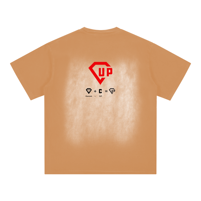 The Crib FL Square Patch Monkey Washed Drop Shoulder T-Shirt - 250 GSM