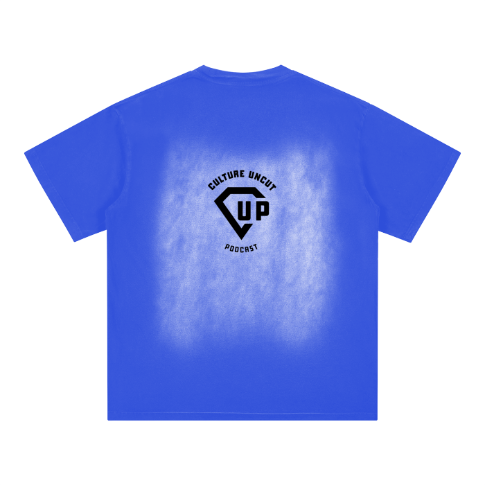 By Any Means Square Patch Monkey Washed Drop Shoulder T-Shirt - 250 GSM