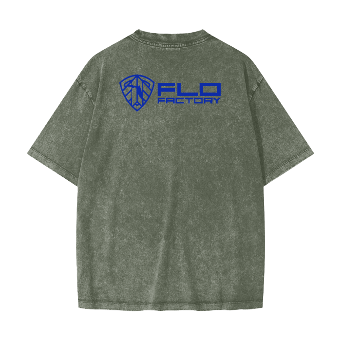 Streetwear American Vintage Waxed Dyed Washed  Heavyweight 100% Cotton T-Shirt