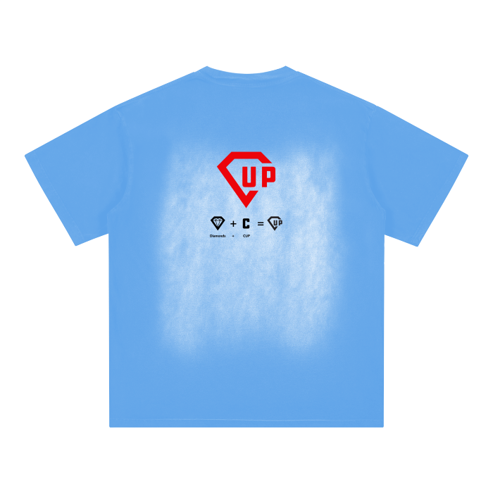 The Crib FL Square Patch Monkey Washed Drop Shoulder T-Shirt - 250 GSM