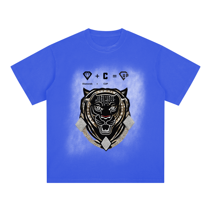 Square Patch Monkey Washed Drop Shoulder T-Shirt - 250 GSM