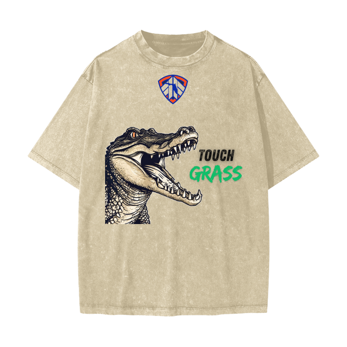 Streetwear American Vintage Waxed Dyed Washed  Heavyweight 100% Cotton T-Shirt