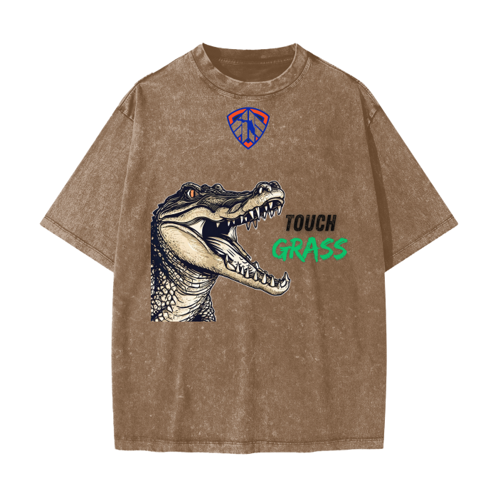 Streetwear American Vintage Waxed Dyed Washed  Heavyweight 100% Cotton T-Shirt