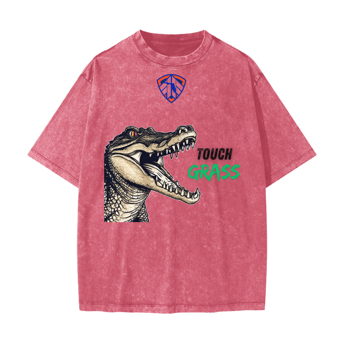 Streetwear American Vintage Waxed Dyed Washed  Heavyweight 100% Cotton T-Shirt