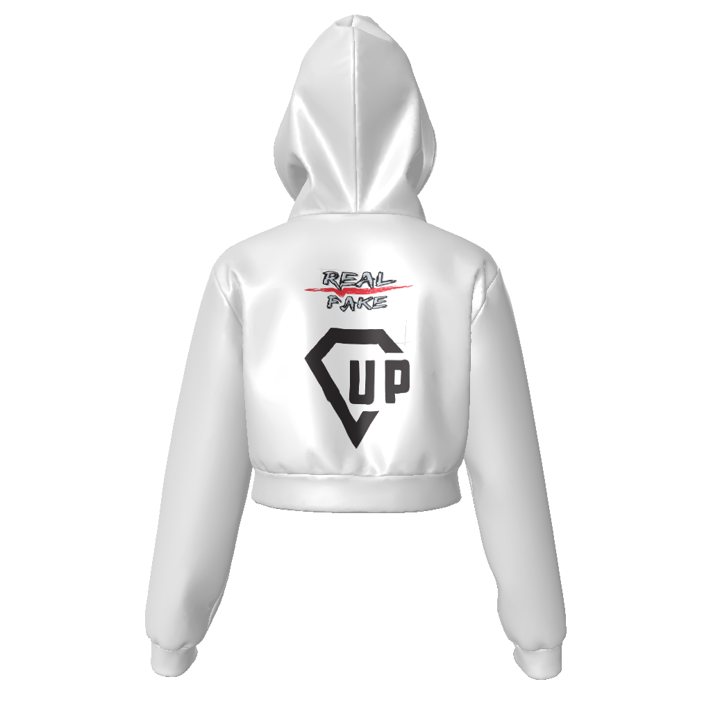 Crown All-Over Print Women's Zip Up Crop Hoodie