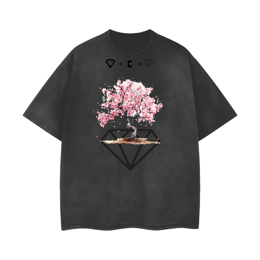 Cherry Blossom Vintage Wash Frayed T-Shirt