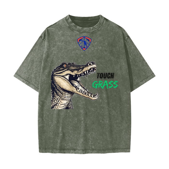 Streetwear American Vintage Waxed Dyed Washed  Heavyweight 100% Cotton T-Shirt