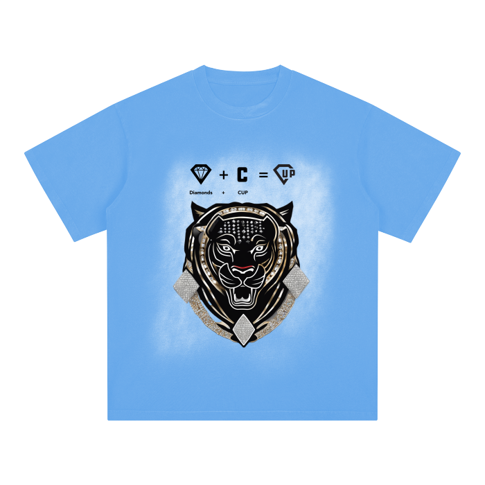 Square Patch Monkey Washed Drop Shoulder T-Shirt - 250 GSM